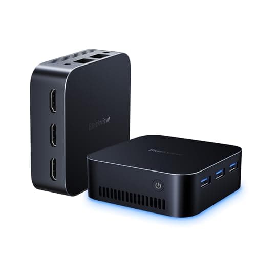 Blackview MP80 Mini PC Intel 12th N95(hasta 3,4 GHz), 16GB LPDDR5 512GB M.2 SSD Mini Ordenador de Escritorio, Compatible con LAN Dual, 3*HDMI, USB 3.0, WiFi 2.4/5G, 4K UHD