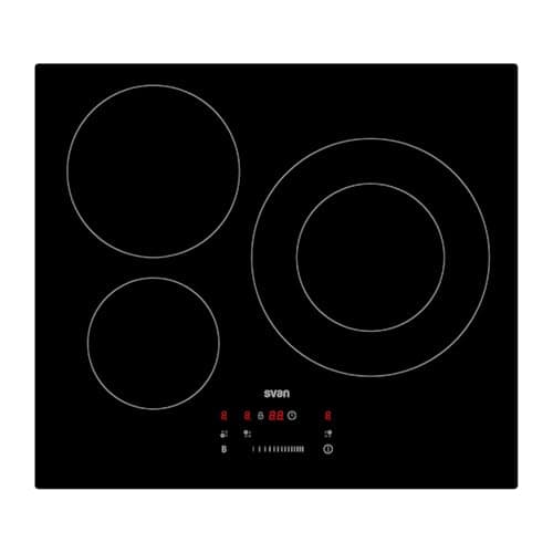 Svan Placa de Inducción Cristal negro SI3601SB. Potencia máx. 7400 W, Zonas de Cocción, 9 Niveles de Cocción, Control Slider táctil, Función Turbo, Bloqueo y Autodesconexión de Seguridad