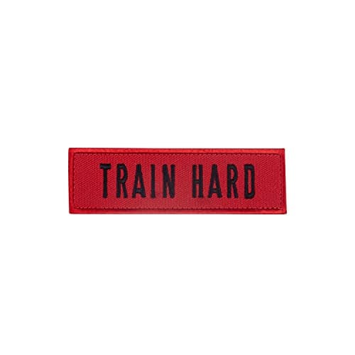 Elitex Training Parche Bordado con Velcro - TRAIN HARD - Parche para Mochilas y Chalecos de Cross Training y Gimnasio