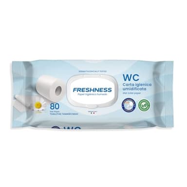 FRESHNESS Toallitas WC Papel Higienico Humedo 80Uds 80 U. Pop-U, Plástico, Multicolor