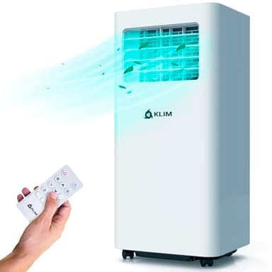 KLIM K9000 | Aire acondicionado portátil 3 en 1 + NUEVO 2024 + Con función deshumidificador, ventilador y modo refrigeración + Mando a distancia + AC portátil de 9000 BTU + 5 AÑOS DE GARANTÍA