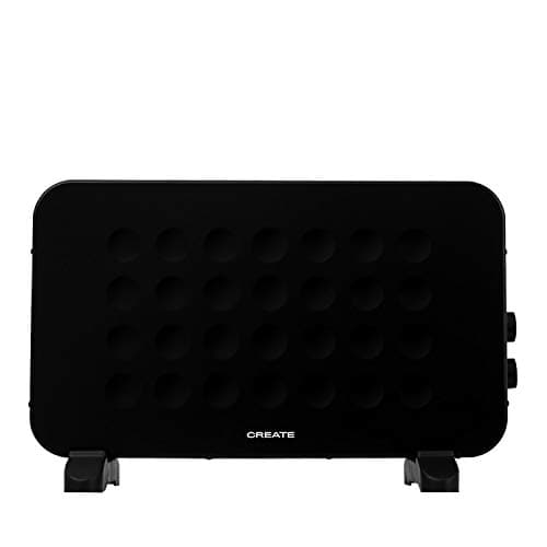 CREATE/WARM HANDY/Convector calefactor eléctrico Negro / 39,5x10x61,5 cm/Función ventilador y aire caliente, ligero, silencioso y bajo consumo, Potencia 2000W
