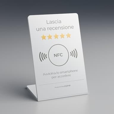 popup Expositor para Opiniones NFC PVC blanco 105 x 70mm para aumentar Reseñas en Google, TripAdvisor, Trustpilot y más | Compatible con Android e IOS|
