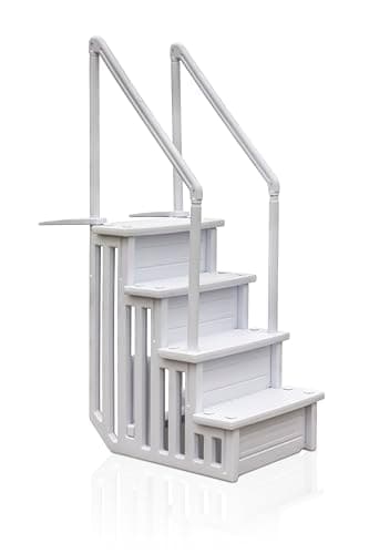 GRE Easy Entry Synthetic – Escalera accesible para piscina, entrada fácil, sintética, ancho x alto: 50 x 206 cm, 4 peldaños