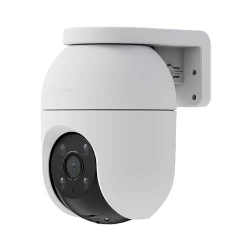 EZVIZ Cámara Vigilancia WiFi Exterior 360°,2K+ Cámara IP de Seguridad,Visión Nocturna a Color,Detección IA de Personas/Vehículos,Seguimiento Zoom Auto,Audio Bidireccional,Sirena, Alexa/Google,C8c 4MP