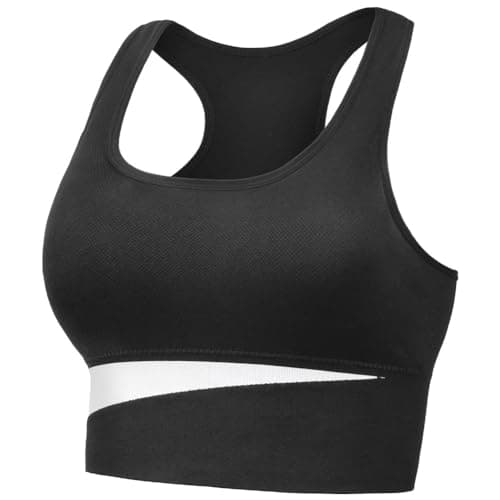 AUYAO Sujetador Deportivo Mujer, Top Deportivo Mujer, Sujetador de Yoga Sujetador Deportivo Mujer Alto Impacto para Gimnasio Yoga Bailar Corriendo Fitness, Negro(M)