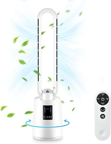 SHAVINGFUN Ventiladores de torre,38 pulgadas Ventilador de Torre sin Aspas,Ventilador de Torre Silencioso con control remoto,pantalla LED,3 velocidades, temporizador de 8 horas,para dormitorio,oficina
