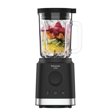 Taurus - Batidora De Vaso Turmix | 2000W | 1.8L | 3 Funciones | Picadora De Hielo | Smoothie | TURBO | Jarra De Vidrio Con Función Lock System | Cuchillas De 6 Hilos De Acero Inoxidable
