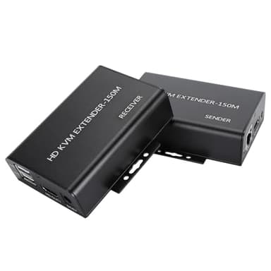 Extensor KVM HDMI 1080P, Extensor USB sobre un Cat 5e 6 hasta 150 M/492 Pies, Transmisión Full HD 1080P sin Comprimir y Sonido sin Pérdidas, para Proyectores, (Enchufe de la UE)