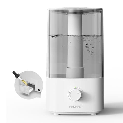 CONOPU 4L Humidificador Silencioso, Humidificador de Aire Gran Capacidad para Bebés y Plantas, 300ml/h para Habitaciones, Blanco