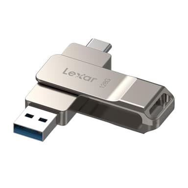 Lexar D40E 128 GB Unidad de Almacenamiento USB 3.2 Gen 1 Type-C Unidad Flash USB-C Carcasa de Metal Diseño Giratorio Unidad Flash USB (LJDD40E128G-BNSNG)