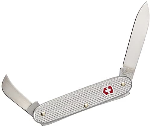 Victorinox Swiss Army 2 Alox, Swiss Army Knife, 93 mm, Diseño Acanalado color Plata