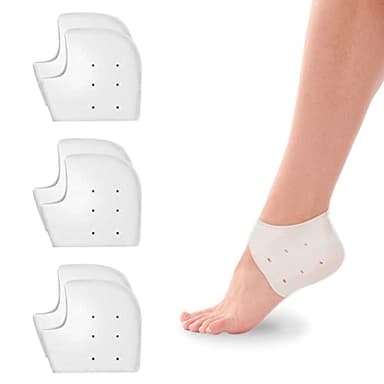 Newpop 3 Pares Protector Talon Silicona, Transpirable Ajustable Protector de Talon, Calcetin Taloneras de Gel Hidratantes, Almohadillas para Fascitis Plantar, Talones Agrietados, Espolones Tacón