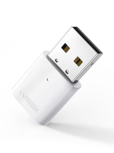 UGREEN USB Bluetooth 5.0 Adaptador para PC Portátil Windows 11 10 8.1 7 Dongle Compatible con Mando de PS5 PS4 Xbox Series X Auricular Teclado Ratón Altavoz Blanco