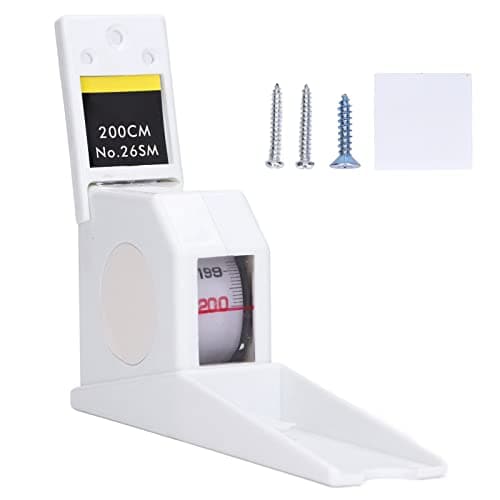 Leopacat Medidor de Altura, Medición Medidor de Altura,Medidor de Cinta Métrica Retráctil Montado en Pared Herramienta de Medición de Altura Altímetro de Metal para NiñOs Adultos Uso Doméstico 200cm