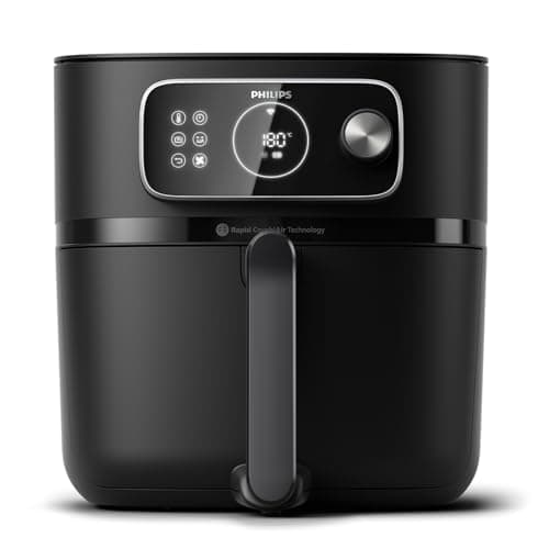 Philips Airfryer Combi Serie 7000 XXL - 8,3 L (2 kg), 22 en 1 Airfryer, Conexión WiFi, 99% menos grasa Añadida** con Rapid CombiAir, Aplicación HomeID, Negro (HD9876/90)
