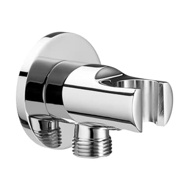 Roca - Toma de agua cromada de 1/2" para flexible de ducha con soporte para ducha de mano integrado . Recambios originales de grifería. Ref A5B5250C00