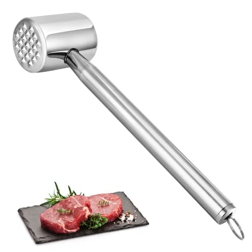 Ablandador de Carne, Mazo para Carne Doble Cara, Martillo ablandador de Carne de Acero Inoxidable Herramienta de Cocina, Mazo de Carne Profesional, para Filetes,Pollo,Cerdo, Aptas para el lavavajillas