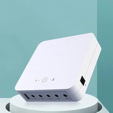 Mini UPS Fuente de alimentación ininterrumpida, 13200mAh Mini UPS Banco de energía ininterrumpida Router Batería de respaldo DC 5V 9V 12V 19V Salida
