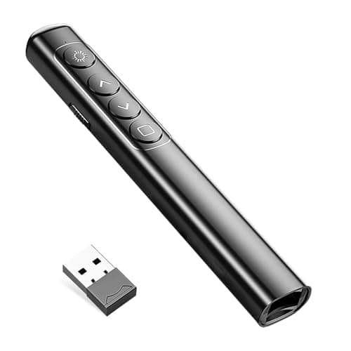 Neoreser Presentador Inalámbrico, Control Remoto Ordenador Puntero, Puntero Laser Presentaciones con Receptor USB, para Presentación, Enseñanza, Oficina, Conferencias, etc(Negro)