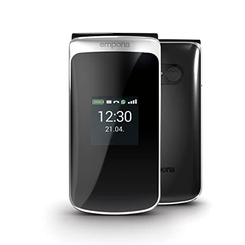 Emporia TOUCHsmart.2 New Edition, 4G - Teléfono móvil para personas mayores, botón dedicado para Whatsapp y aplicación de mensajería, volumen alto, pantalla a color de 3,25 pulgadas, estación de