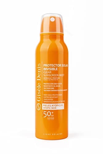 GISÈLE DENIS - Protector Solar Invisible en Spray, 200 ml, para Piel Atópica o Sensible, Protección FPS50+, Cuidado de Piel, Crema Solar Transparente, Hidrata la Piel, Resistente al Agua, Uso Diario