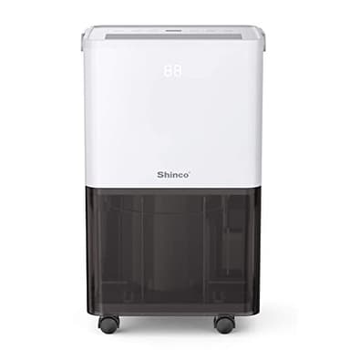 SHINCO Deshumidificador de Aire Silencioso 10L/Día, Para Máximo de 15㎡, Función de Deshumidificación, Purificación, Secado de Ropa, Temporizador de 24 horas, Tanque de Agua Transparente