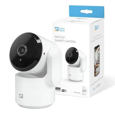 Garza Camara Vigilancia WiFi Interior 360º IA 2.4 GHz, HD 1080p, Visión Nocturna, Detección Movimiento y Sonido, Modo Privacidad, Control Remoto vía APP, Compatible Alexa y Google, Audio Bidireccional