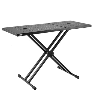 VEVOR Mesa para DJ con Soporte Portátil para Computadora Portátil y Controlador de DJ Cabina para DJ Altura Ajustable 460-850 mm Soporte para Teclado y Tablero Plegable en X para Mezclador de Audio