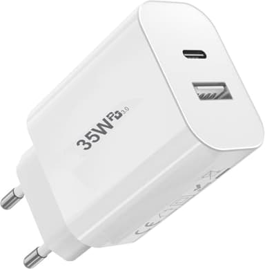PH26 - Cargador USB-C de 35 W compatible con Nothing Phone 1 negro 8+, 2 puertos PD 3.0 QC 3.0 Cargador de pared ultrarrápido