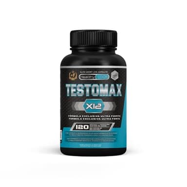 Healthy Fusion TestoMax | Booster de Testosterona Energizante | Maca, Ginseng, Tribulus, Taurina y Vitaminas | Aumenta la masa muscular | Acción quemagrasas y vigorizante | 120u