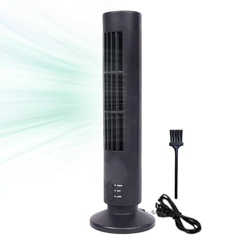 Ventilador de pie de 33 x 10,5 cm para el hogar, ventilador eléctrico sin aspas, ventilador silencioso de bajo consumo para área de trabajo, dormitorio, hogar, ventilador vertical sin aspas,