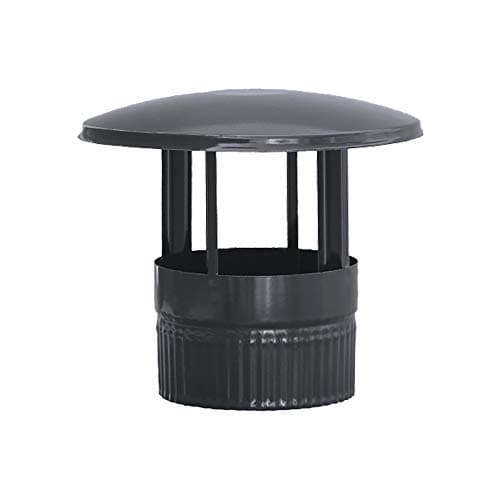 Sombrerete en color negro vitrificado 900°C-Ø150 mm-Rosetón para conductos de estufas y chimeneas