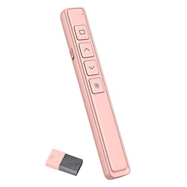 Neoreser Presentador Inalámbrico, Presentador Inalámbrico de Presentación Remota Clicker Recargable, Hipervínculo, Control del Volumen, para M-ac, Windows(Rosado)