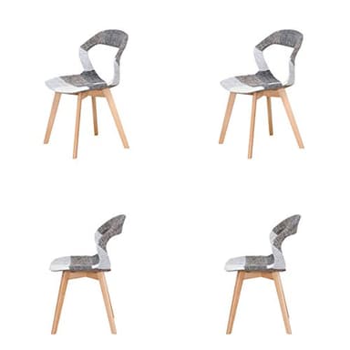 GroBKau Juego de 4 sillas de respaldo de plástico modernas y sencillas para sala de estar, comedor, oficina, sala de reuniones, restaurante, etc