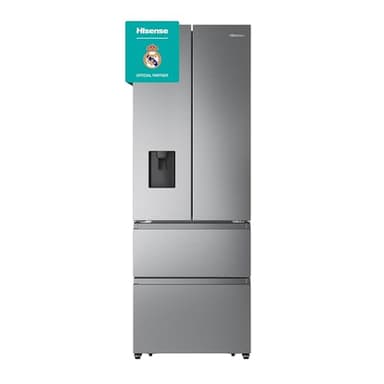 Hisense RF632N4WIE - Frigorífico Combi No Frost Inox Puerta Francesa, Con dispensador, No Frost, 2 Metros,Cajón, 337Litros, Sistema de flujo de aire, Acabado Inox, 485 litros