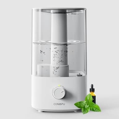 CONOPU 4L Humidificador, Gran Capacidad Silencioso Humidificador Bebes, 300ml/h Humidificador De Aire para Bebés y Plantas, Blanco