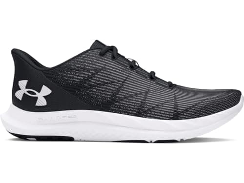 Under Armour UA Charged Speed Swift Zapatillas de deporte de hombre, zapatillas transpirables para correr, color negro/blanco/blanco