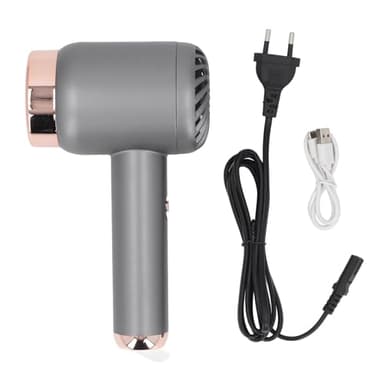 Secador de Pelo Inalámbrico Ciciglow, Iónico, Pequeño Portátil, Recargable USB, Viaje y Camping, Gris Oscuro, 15000mAh, 3 Velocidades, 220V CC, Tecnología Iónica Avanzada