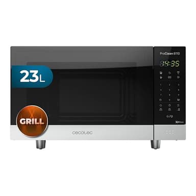 Cecotec Microondas negro ProClean 6010. 800 W, Capacidad de 23 Litros, Revestimiento Ready2Clean para una mejor limpieza, Panel de control y tecnología 3DWave, Control Táctil