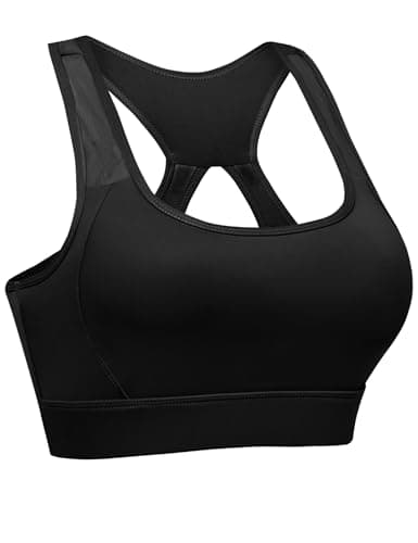 Litherday Sujetador Deportivo Mujer Alto Impacto Sin Aros Bra Básico Top Deportivo Mujer Push Up Sports Bra Sujetadores Deportivos para Mujer para Ejercicio Corriendo Yoga Fitness Negro L