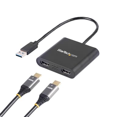 StarTech.com Adaptador de Vídeo Externo USB 3.0 a HDMI Doble - Conversor Windows - (no compatible con Mac/ChromeOS/Linux)