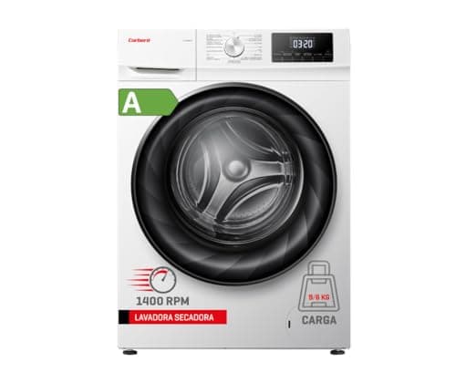 Corberó - Lavadora Secadora Carga Frontal | CLSH96VIN | 9 Kg/6 Kg | 1400 RPM | 15 Programas | Inverter | Vapor | Inicio Diferido | ECO | Puerta XXL | Eficiencia Energética A/D, Blanco