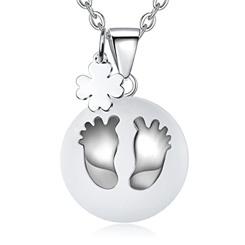 CELESTIA Llamador de Angeles Embarazada, Collar Largos Plateado Colgante con Sonido, Regalos para Mamas Embarazadas
