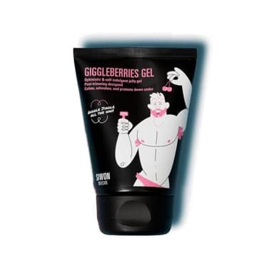 SIWON | Giggleberries I Crema hidratante y desodorante íntimo para hombre I 100 ml I Nueva fórmula con textura gel-gelatinosa rosa I Tónico genital masculino I Aftershave para genitales