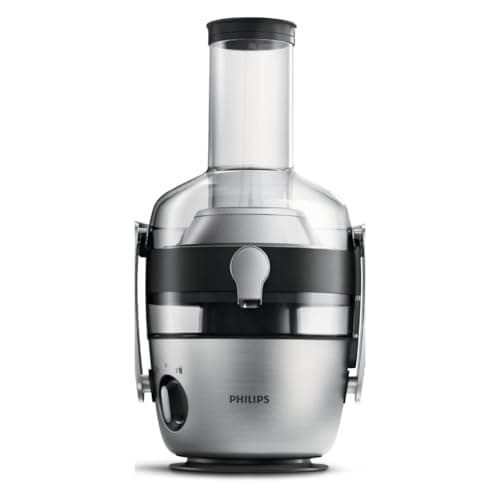 Philips Avance Collection Extractor de Zumo de Frutas y Verduras, Tecnología Fiberboost, Quickclean Plus Para una Limpieza Fácil, 1100 W, Plata, 2,1 l, Negro (HR1921/20)