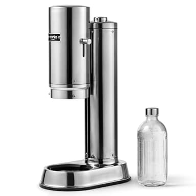 Aarke Carbonator Pro, Máquina para hacer Agua con Gas, con Botella de Vidrio, Acabado en Acero