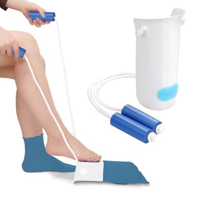 Kekoy Calzador de Calcetines: Más fácil que el método de 3 dedos. Práctico para mayores, post-op. de cadera, embarazadas y personas con movilidad reducida. Blanco – 1 Pieza