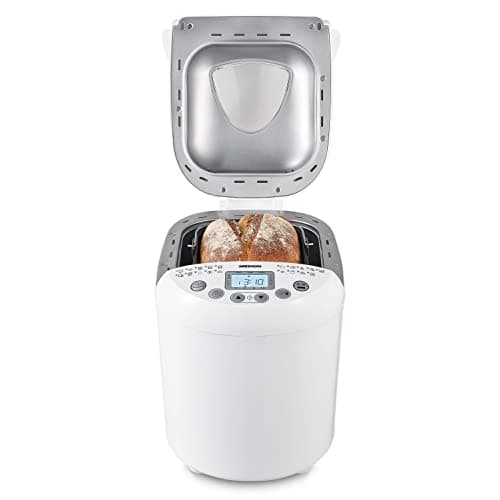 MEDION Amasadora de pan (MD11011) 550W, robot de cocina para preparar pan con capacidad para 1 kg, robot con 19 programas, 3 niveles de tostado y conservación del calor