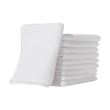 Pack Furniture Clinic de 10 paños de Microfibra – sin Pelusa - Paños de Limpieza Blancos - Reutilizables y Lavables